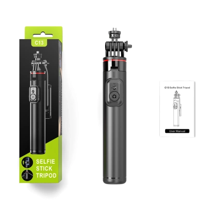 Selfie-Stick WC1Y3S Teleskopstativ 1,3 m mit Telefonhalter – Schwarz