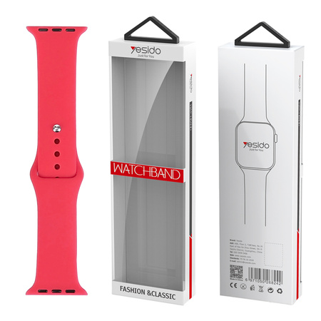 Yesido WB44 Silikonowy Pasek do Apple Watch L 42/44/45 (97+140) #54 ROSE RED/CZERWONY