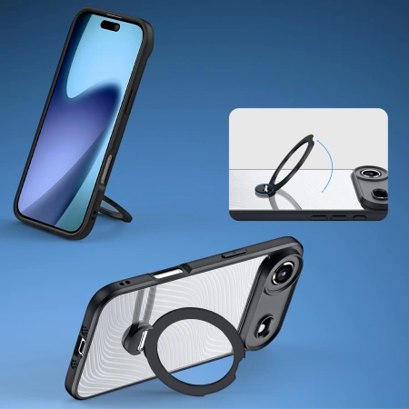 Dux Ducis Aimo Mag Case mit Magnetring und Ständer für iPhone 17 Air – Schwarz
