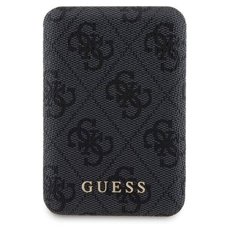 Zestaw Guess GUBPM5P15S4GEMGK iPhone 15 6.1" hardcase + Powerbank 5000mAh MagSafe czarny/black 4G Metal Logo