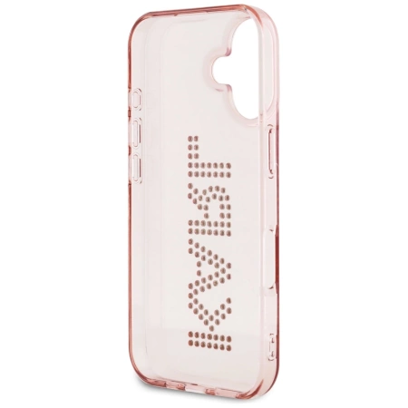 Karl Lagerfeld IML Strass Logo iPhone 16 Hülle - Rosa
