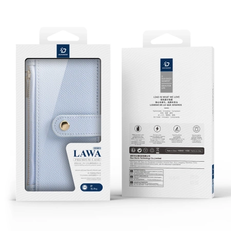 Dux Ducis Lawa Lederhülle für iPhone 15 - Blau