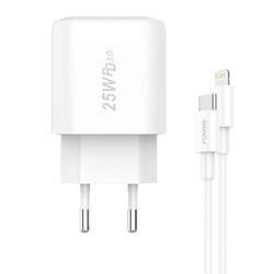 Ładowarka sieciowa Foneng EU40 + kabel Typ-C do Lightning 25W