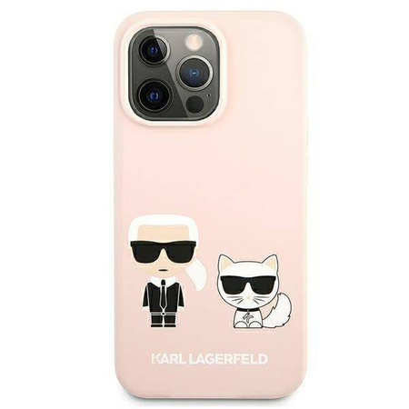 Karl Lagerfeld KLHMP13LSSKCI iPhone 13 Pro / 13 6,1 &quot;hardcase light pink / light pink Silicone Ikonik Karl &amp; Choupette Magsafe