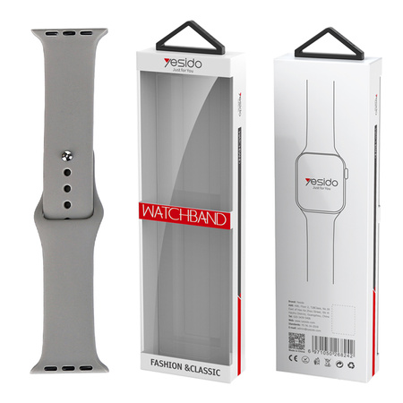 Yesido WB44 Silikonowy Pasek do Apple Watch L 38/40/41 (97+132) #34 BRICK BLUE/SZARY