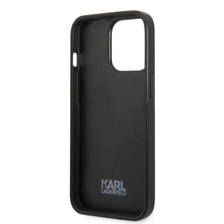 Original Handyhülle IPHONE 13 PRO Karl Lagerfeld Hardcase Monogram Ikonik Patch rot
