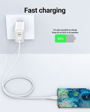 Acefast Kabel USB Typ C - USB Typ C 1,2m, 60W (20V / 3A) weiß (C2-03 weiß)