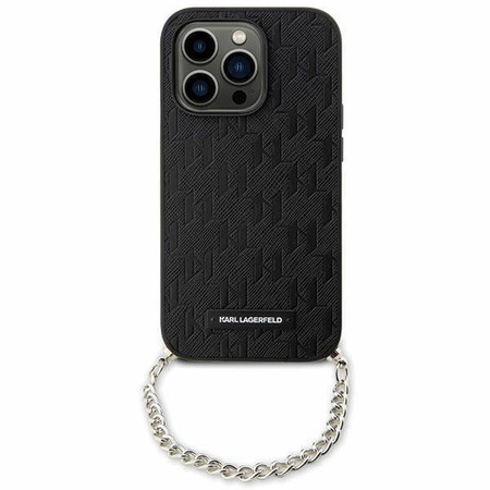 Karl Lagerfeld KLHCP14SSACKLHPK iPhone 14 6.1&quot; black/black hardcase Saffiano Monogram Chain