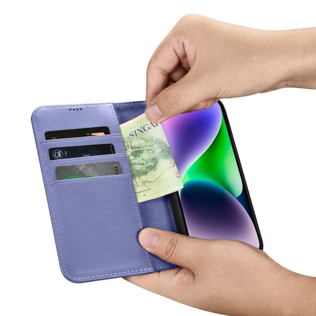 iCarer Wallet Case 2in1 iPhone 14 Plus Flip Leather Cover Anti-RFID Light Violet (WMI14220727-LP)