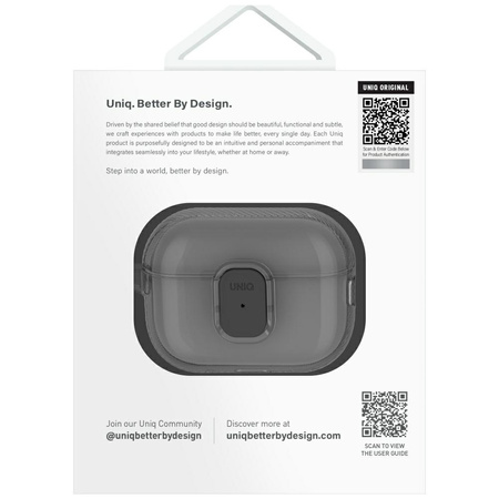 Etui UNIQ Glase Pro do AirPods Pro 2     Lock Case dymny