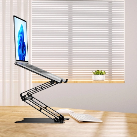 Wozinsky WRS-CPY75DSB Aluminum Laptop and Tablet Stand + Free Smartphone Stand - Black