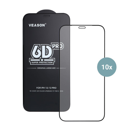 Szkło Hartowane 6D Pro Veason Glass (SET 10in1) - do Iphone 16 Plus czarny