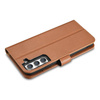 iCarer Haitang Leather Wallet Case for Samsung Galaxy S22+ (S22 Plus) genuine leather cover brown (AKSM05BN)