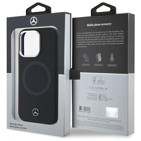 Original Case IPHONE 16 PRO Mercedes Hardcase Silicone Tonal Logo MagSafe (MEHMP16L23SUTTK) black