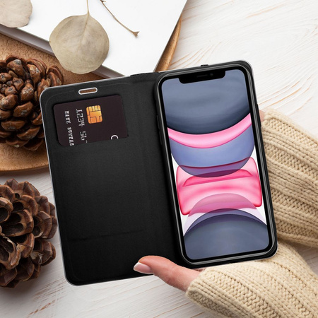Kabura LUNA Book Carbon do IPHONE XR (") czarny
