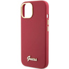 Guess Silikon Script Metal Logo &amp; Frame Hülle für iPhone 15 – Rot