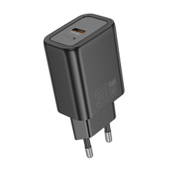 HOCO ładowarka sieciowa USB A + Typ C PD QC3.0 3A 30W N63 czarna