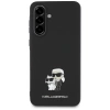 Karl Lagerfeld Saffiano-Hülle mit K&amp;C-Metalllogo für Samsung Galaxy A36, Schwarz
