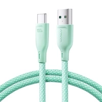 Joyroom Multi-Color Series SA34-AC6 USB-A/USB-C-Kabel 100 W, schnelle Übertragung, 1 m – Grün