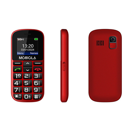 TELEFON GSM MOBIOLA  MB200 2G TELEFON DLA SENIORA CZERWONY