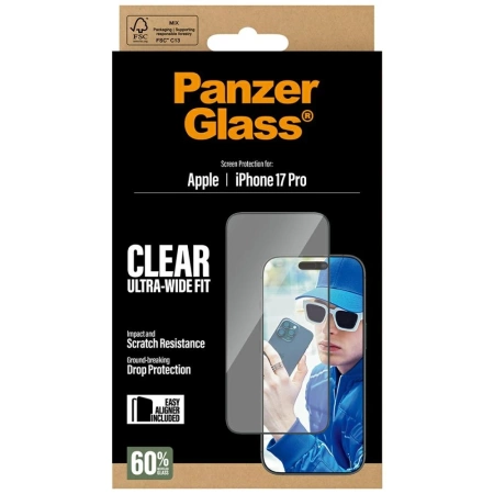 Szkło hartowane PanzerGlass Ultra-Wide Fit EasyAligner na iPhone 17 Pro
