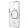 Original Case IPHONE 13 PRO Guess Hard Case Metal Outline Magsafe (GUHMP13LHTRMB) blue
