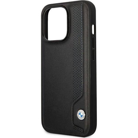 Original Case IPHONE 14 PRO BMW Hardcase Leather Blue Dots (BMHCP14L22RBDK) black