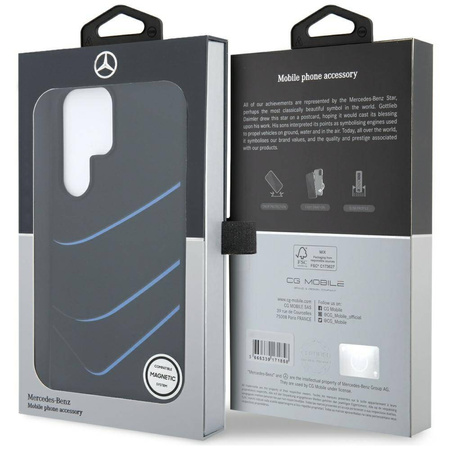 Original Handyhülle SAMSUNG GALAXY S25 ULTRA Mercedes Silicone Contrasted Curves MagSafe schwarz