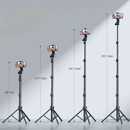 Ugreen LP680 Selfie-Stick mit Ständer und Bluetooth-Fernbedienung 1,8 m – Schwarz