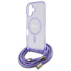 Original Handyhülle IPHONE 16 Guess Hardcase Crossbody Cord Script MagSafe (GUHMP16SHCTSGNSU) violett