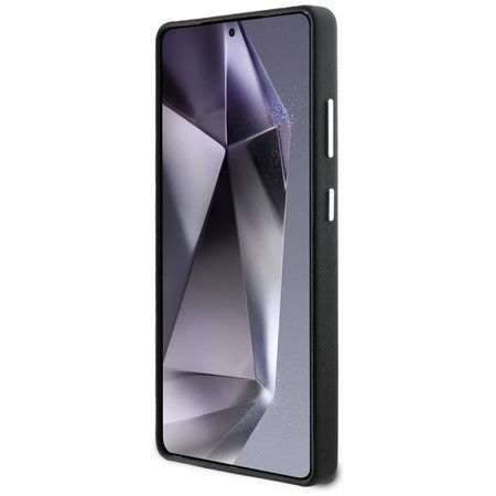 Original Case SAMSUNG GALAXY S25 ULTRA Karl Lagerfeld Saffiano Full Wrapped Elongated Metal Logo MagSafe black