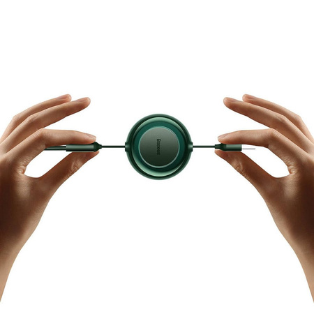 Baseus Bright Mirror 2 zwijany kabel przewód 3w1 USB Typ A - micro USB + Lightning + USB Typ C 3.5A 1.1m zielony (CAMJ010006)