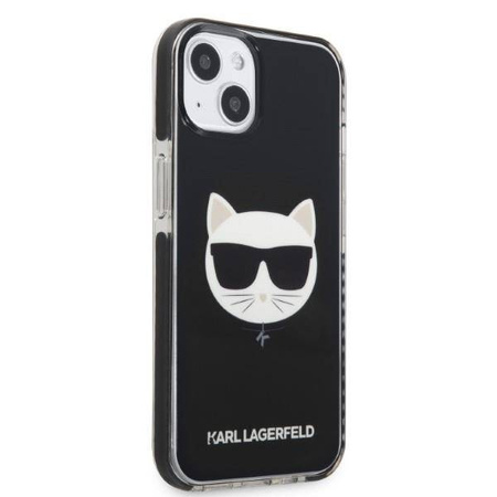 Original Handyhülle IPHONE 13 MINI Karl Lagerfeld Hardcase Choupette Head schwarz
