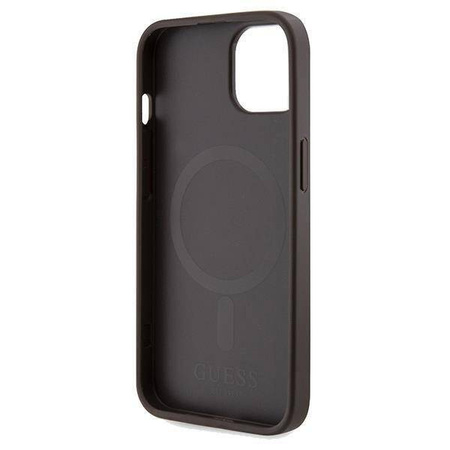 Guess nakładka do iPhone 15 6,1&quot; GUHMP15SP4RPSW HC MAGSAFE 4G PRINTED STRIPES brązowa