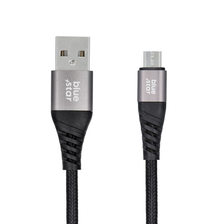 Kabel Blue Star z oplotem ze złączem micro USB 2A