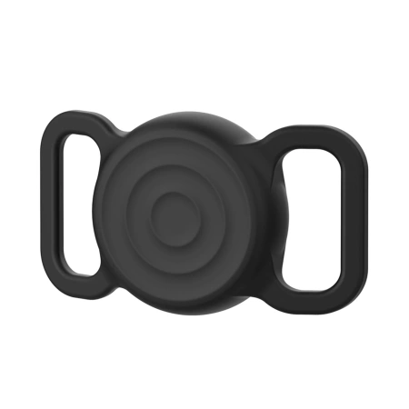 Etui na AirTag silikonowe wodoodporne na obrożę psa lub kota - czarne