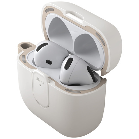 Etui UNIQ Clyde do AirPods 4 Lock Case beżowy