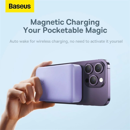 Baseus Magnetic Mini 20000 mAh 20W Powerbank – Lila + USB-C / USB-C-Kabel