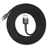  Nylonowy kabel przewód USB Micro Baseus cafule 1.5A 2 M CAMKLF-CG1 czarno- szary