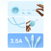 Baseus Bright Mirror 2 3in1 USB Typ A Kabel - Micro USB + Lightning + USB Typ C 3.5A 1.1m lila (CAMJ010005)