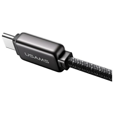 USAMS Kabel USB-C na USB-C 100W 1,2m     Zinc Alloy Fast Charging Data Cable Meteor Series stalowy/tarnish SJ744USB01 (US-SJ744)