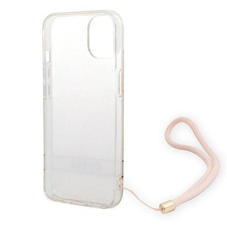 Original Case IPHONE 14 PLUS Guess Hardcase 4G Print Strap (GUOHCP14MH4STP) pink