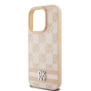 DKNY DKHCP15XPCPTSSP iPhone 15 Pro Max 6.7" różowy/pink hardcase Leather Checkered Mono Pattern & Printed Stripes
