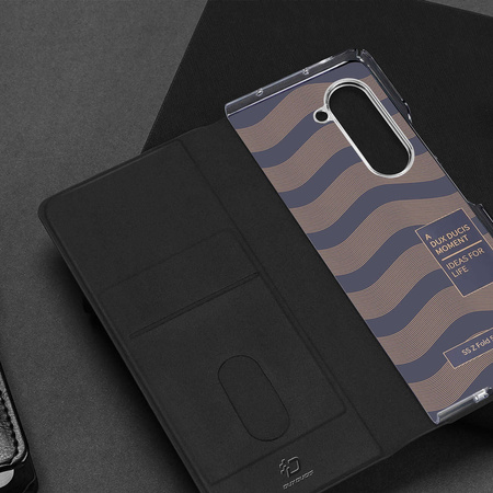 Dux Ducis Bril Leder Flip Wallet Case für Samsung Galaxy Z Fold5 5G – Schwarz