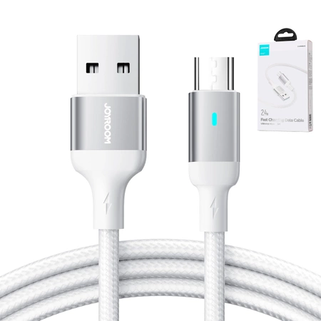 Joyroom kabel USB - micro USB 2.4A do szybkiego ładowania i transferu danych 2 m biały (S-UM018A10)
