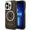Guess Gold Outline Translucent MagSafe - Etui iPhone 14 Pro Max (czarny)