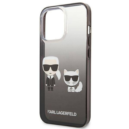 Karl Lagerfeld KLHCP13LTGKCK iPhone 13 Pro / 13 6,1" Hardcase schwarz / schwarz Gradient Ikonik Karl & Choupette