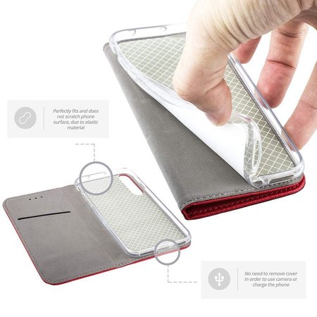 Etui XIAOMI REDMI NOTE 8T portfel z klapką Flip Magnet czerwone
