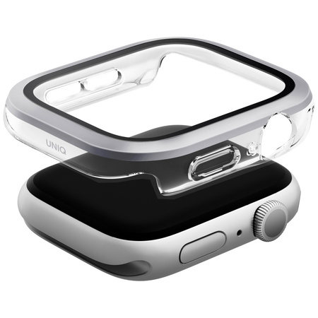 Etui UNIQ Voute do Apple Watch Series 10 46mm szkło hartowane srebrny