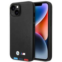 Original Case IPHONE 14 PLUS BMW Leather Stamp Tricolor (BMHCP14M22PTDK) black